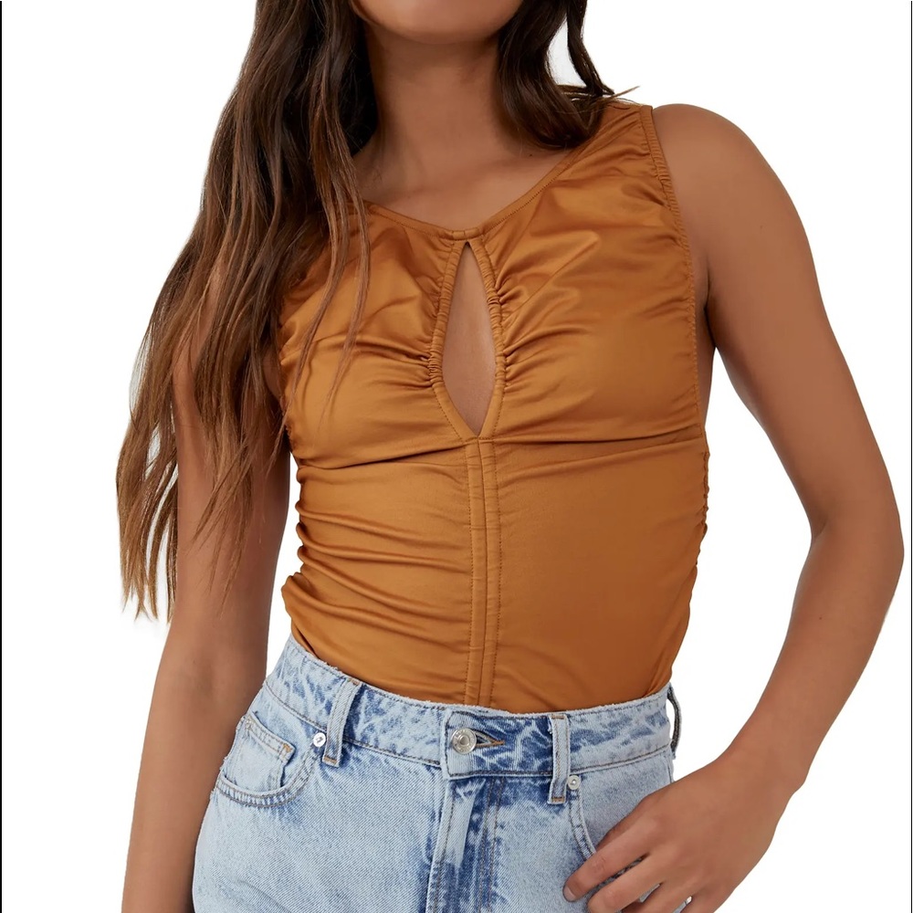 Free People Tan Sleeveless Top